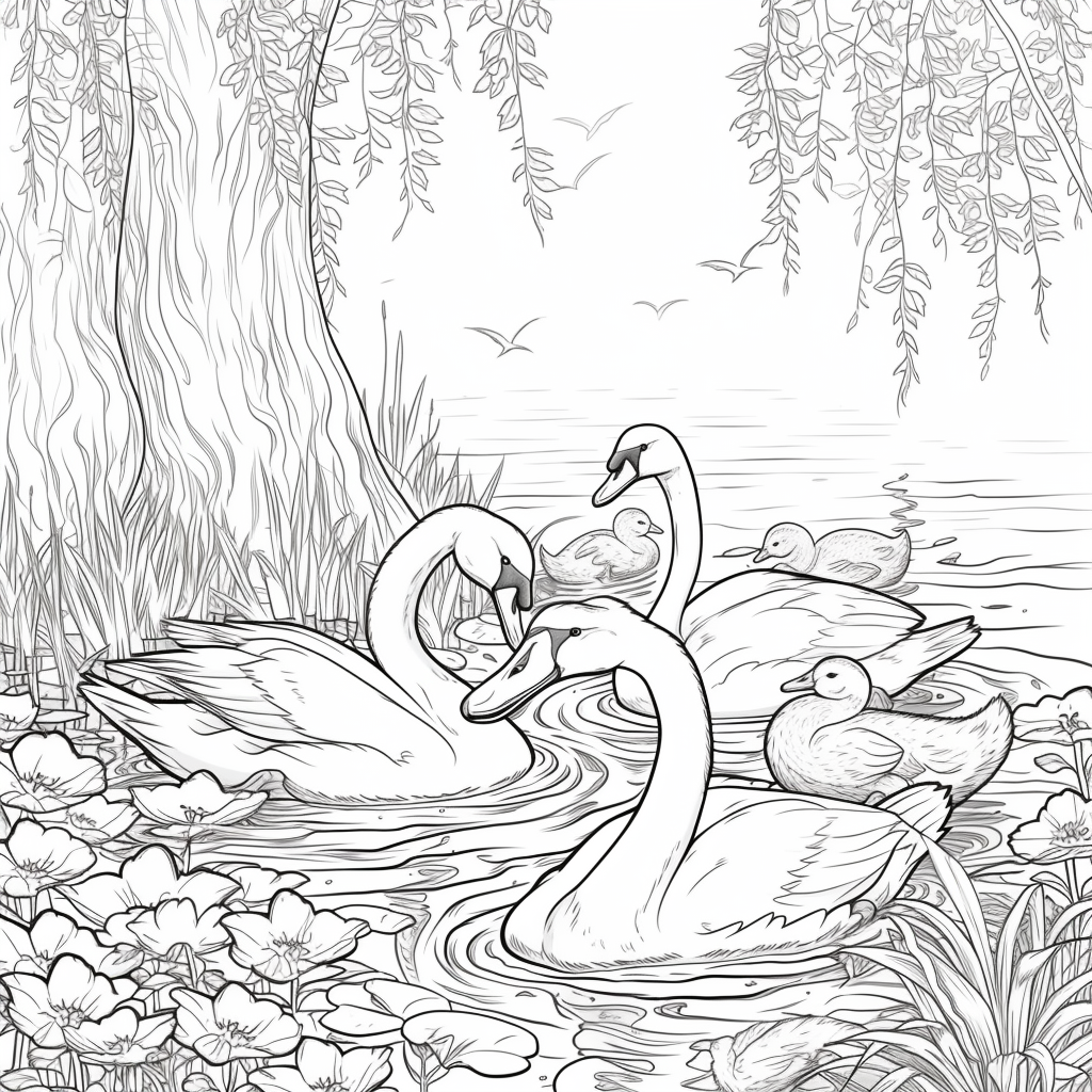 Swans of the Birch Forest