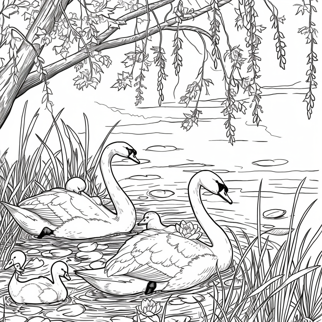 Swans of the Birch Forest