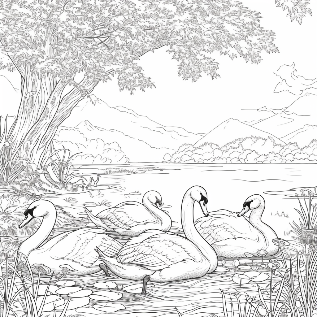Swans of the Birch Forest