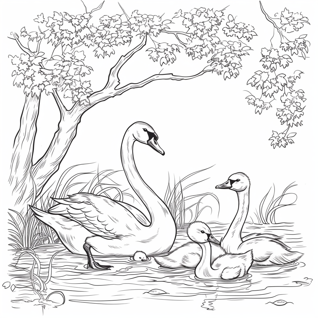 Swans of the Birch Forest