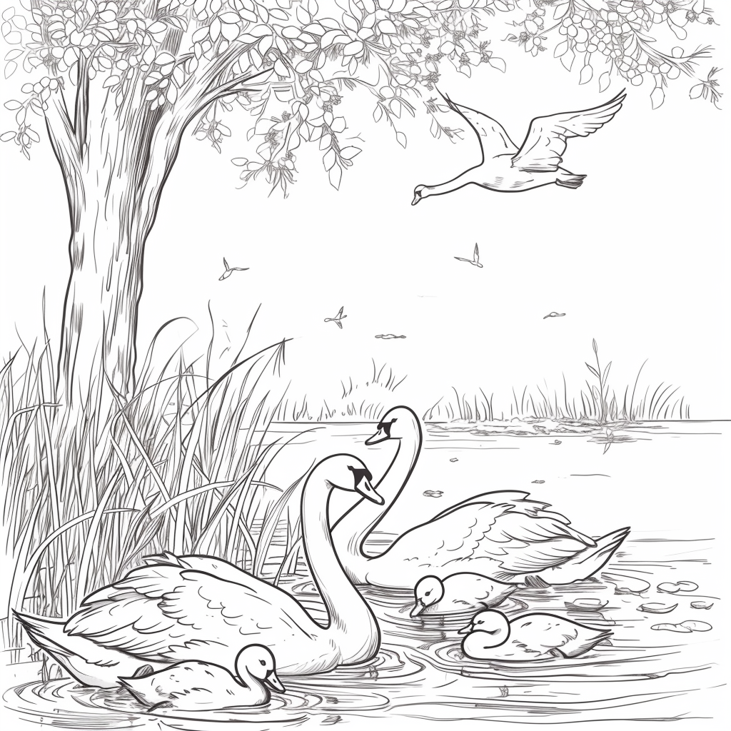 Swans of the Birch Forest