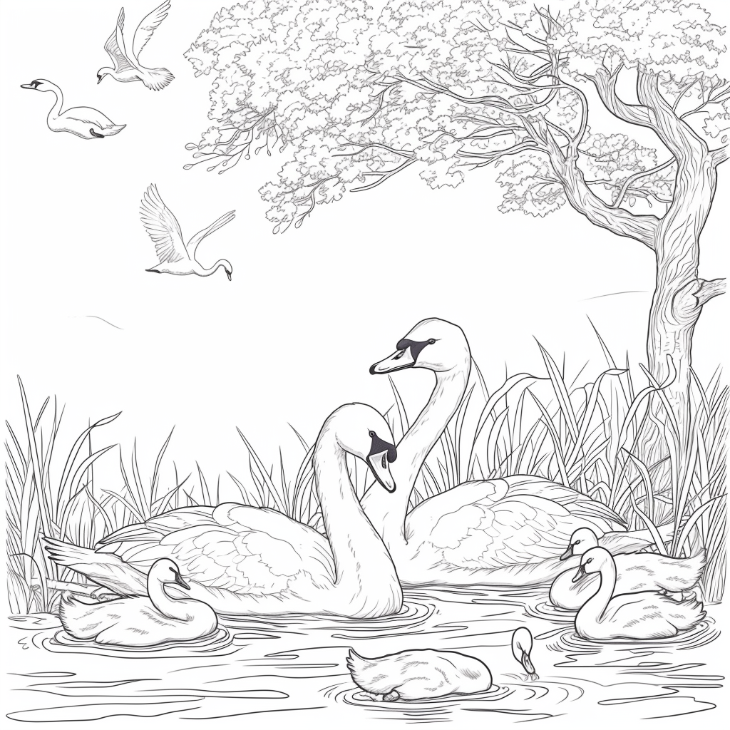 Swans of the Birch Forest