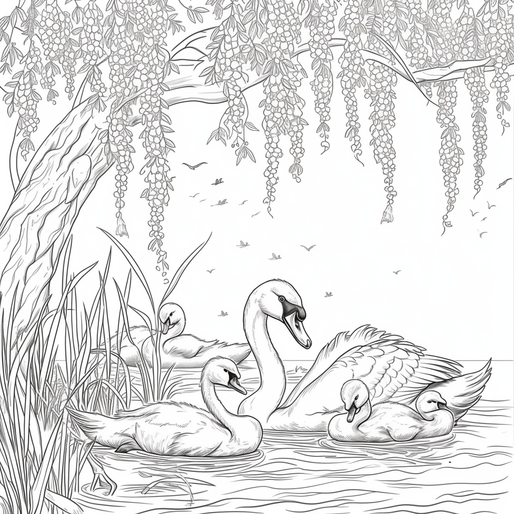 Swans of the Birch Forest