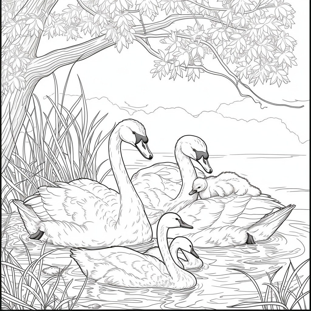 Swans of the Birch Forest