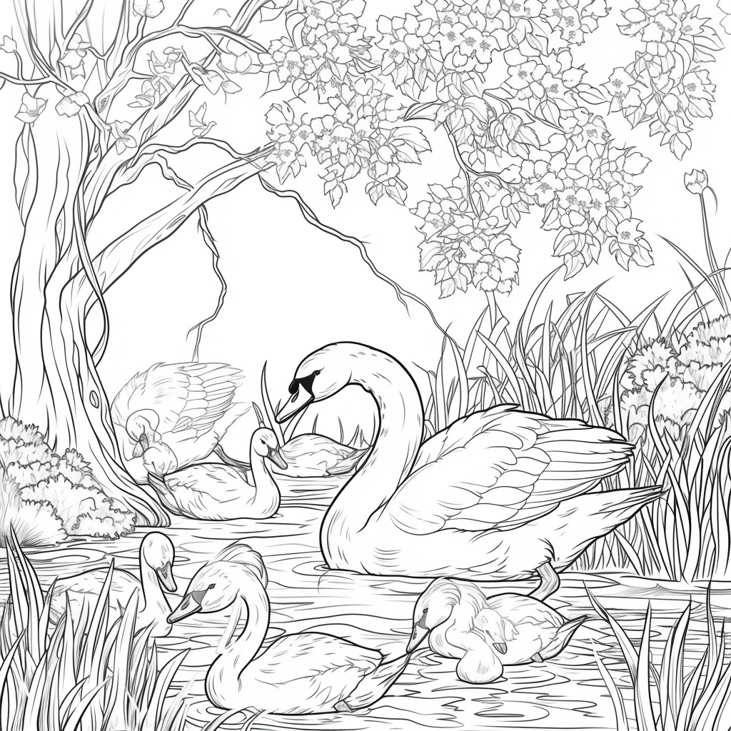 Swans of the Birch Forest