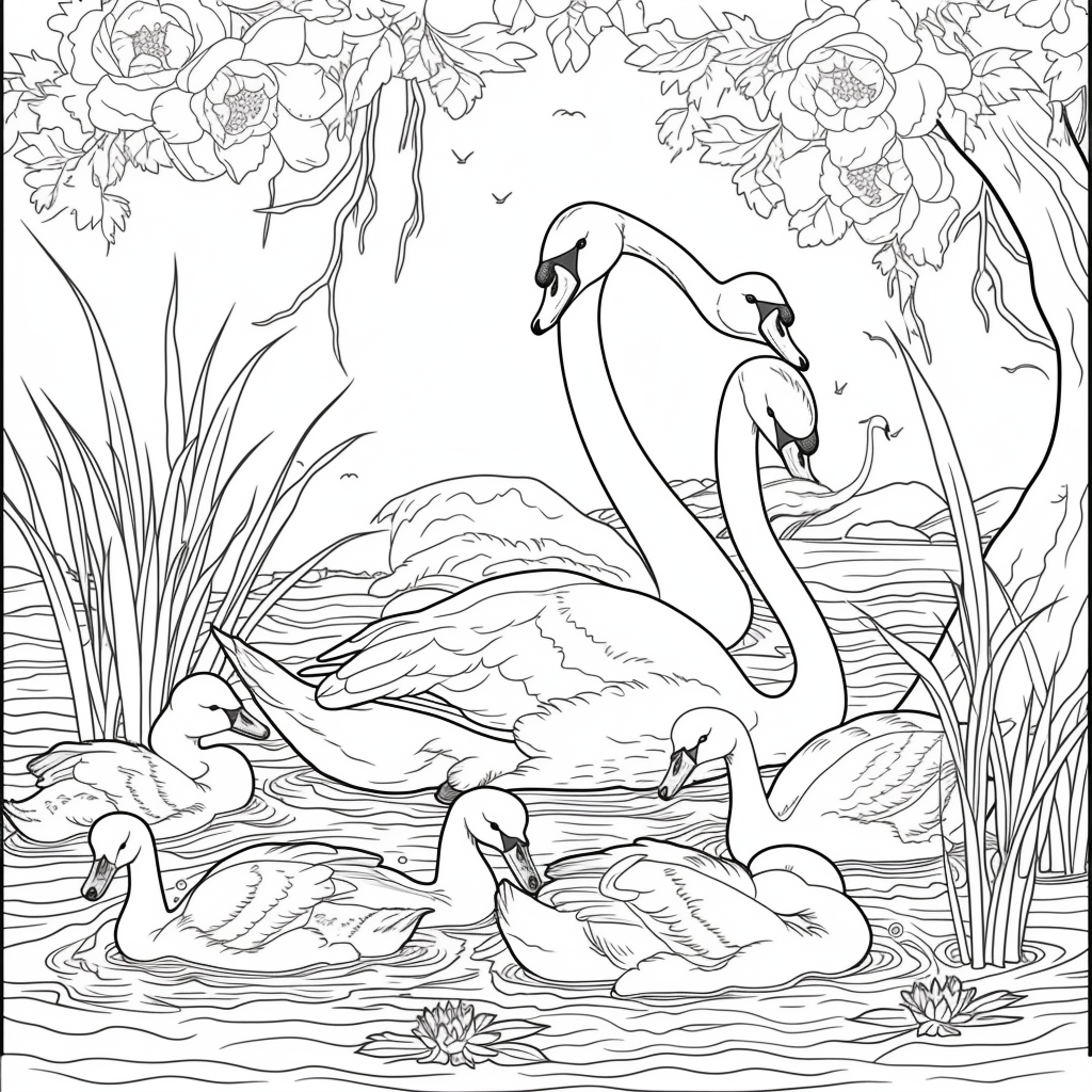 Swans of the Birch Forest