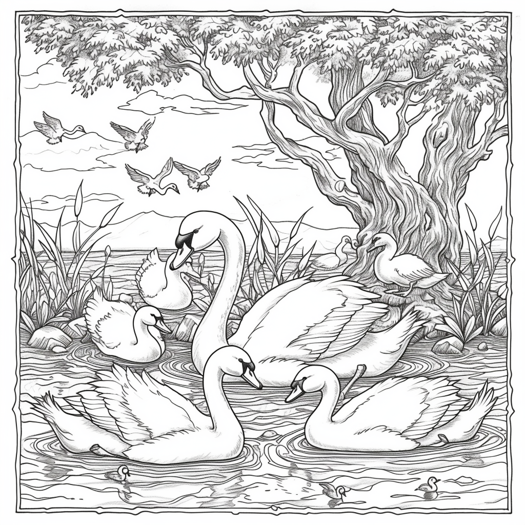 Swans of the Birch Forest