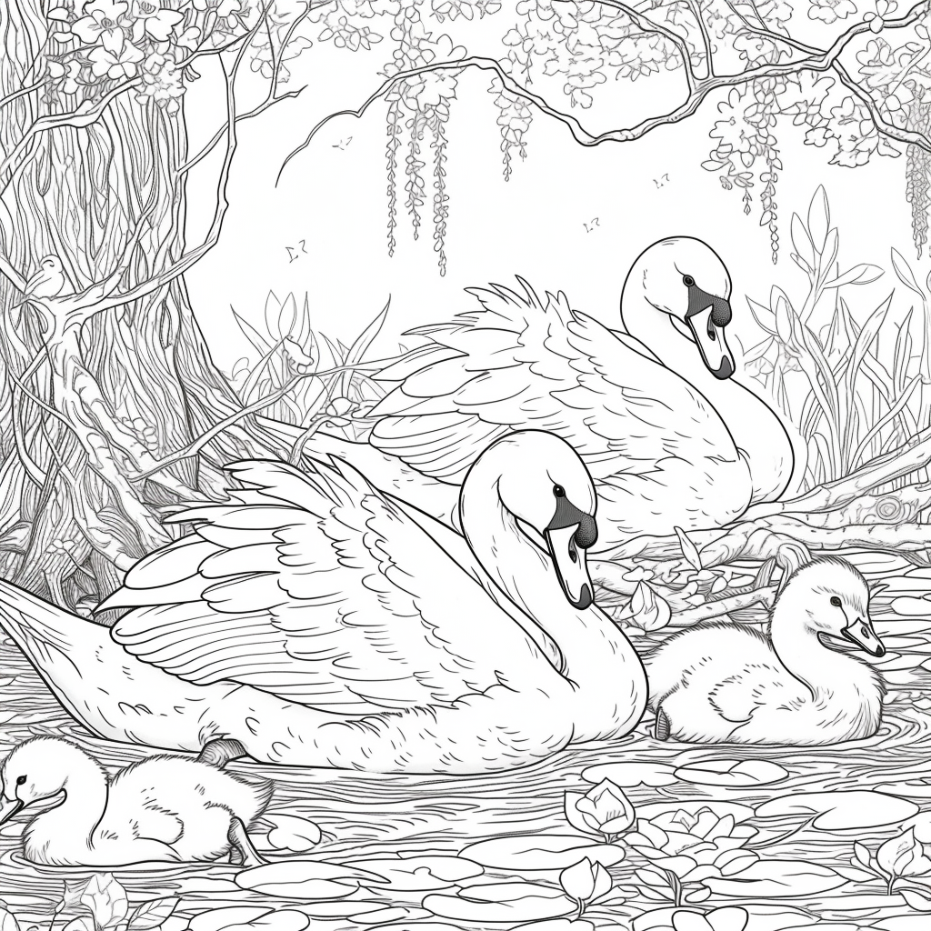 Swans of the Birch Forest