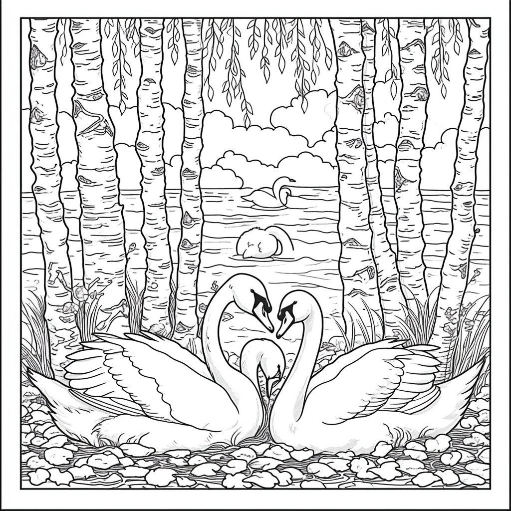 Swans of the Birch Forest