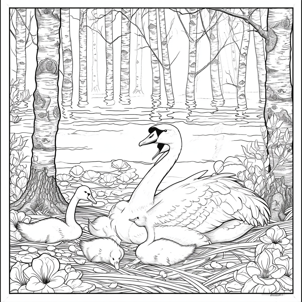 Swans of the Birch Forest