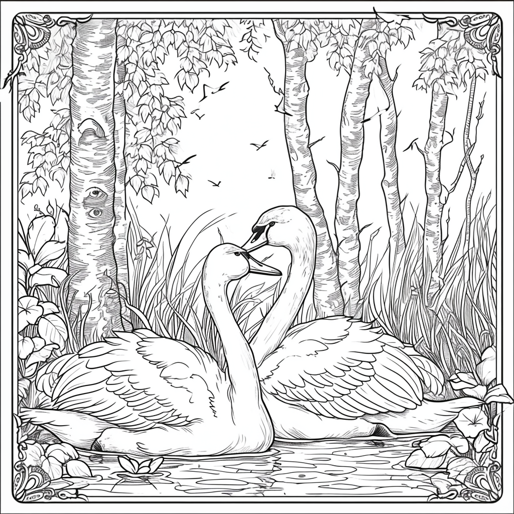 Swans of the Birch Forest