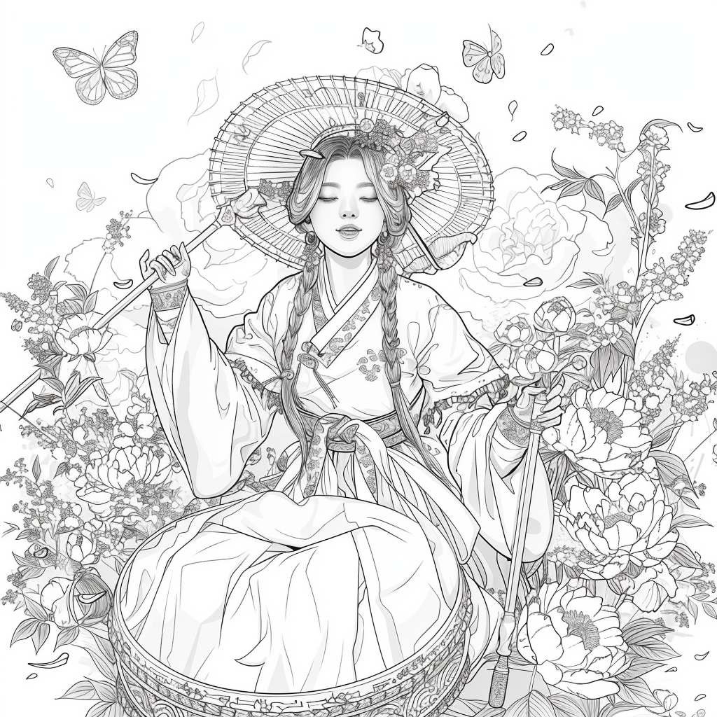 Blossoms of Elegance: Korean Maiden in Bloom