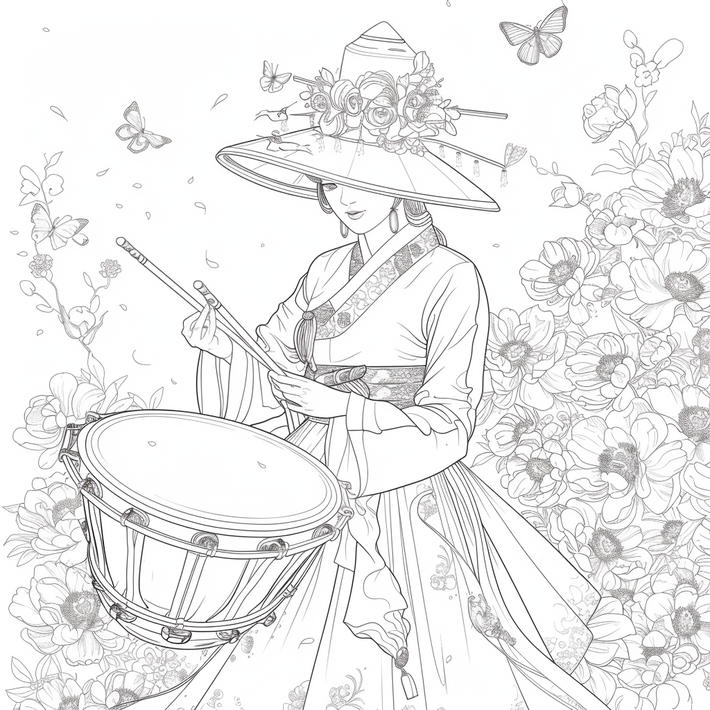Blossoms of Elegance: Korean Maiden in Bloom