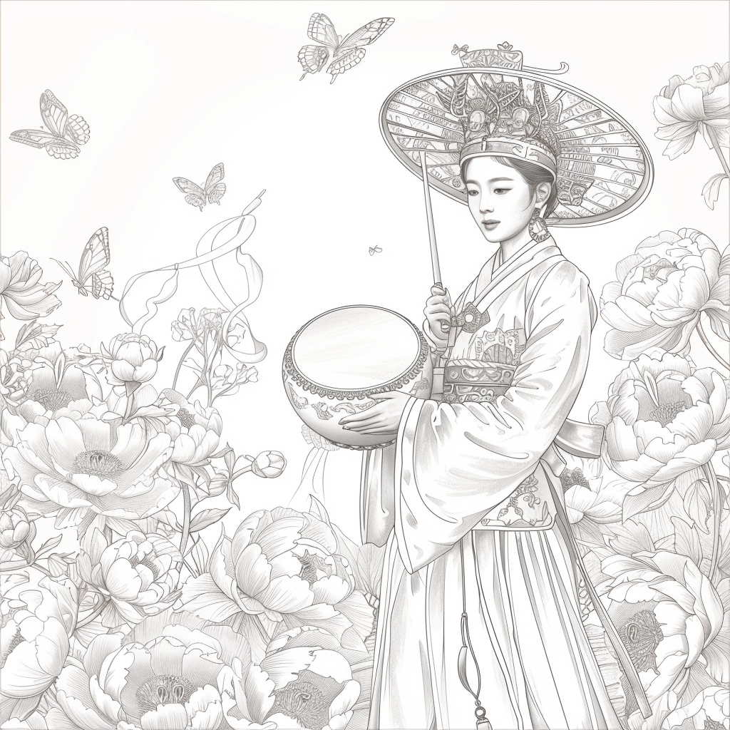 Blossoms of Elegance: Korean Maiden in Bloom