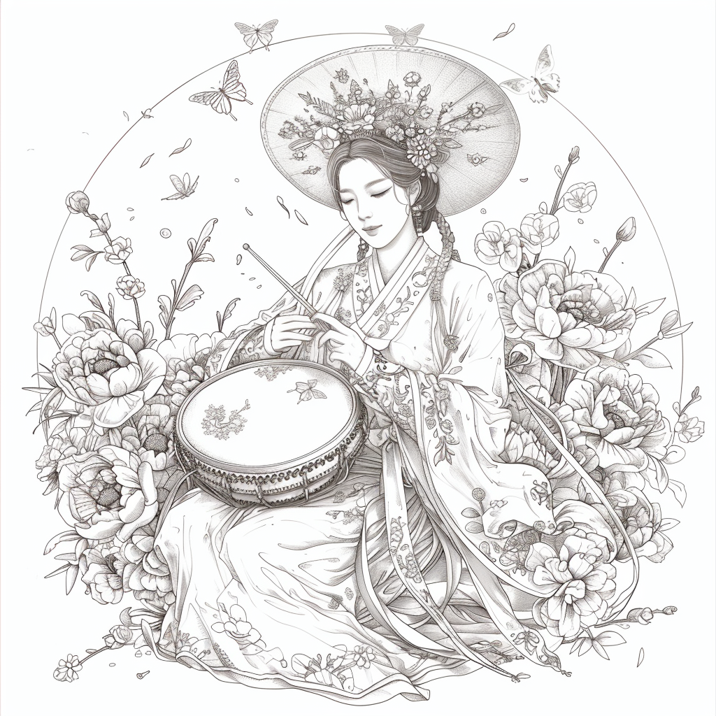 Blossoms of Elegance: Korean Maiden in Bloom