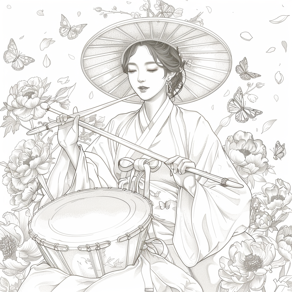 Blossoms of Elegance: Korean Maiden in Bloom