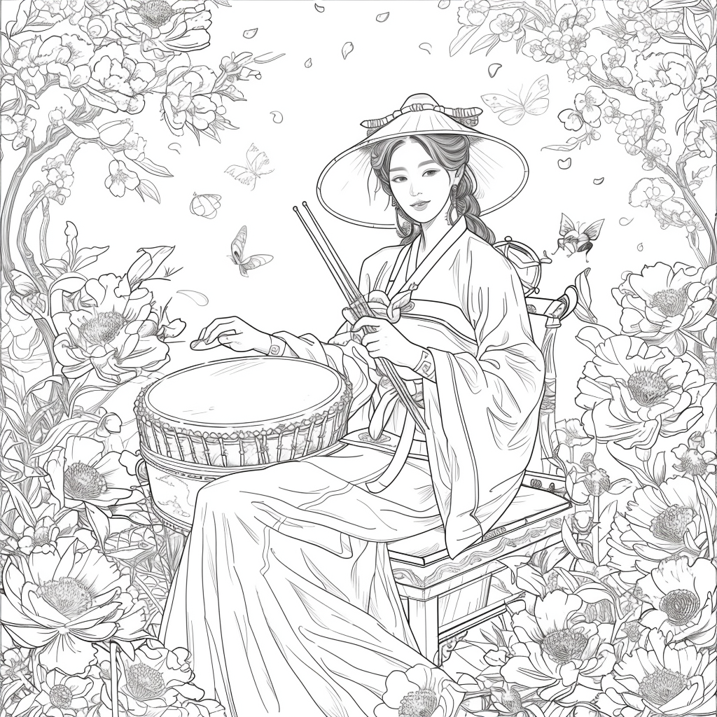 Blossoms of Elegance: Korean Maiden in Bloom