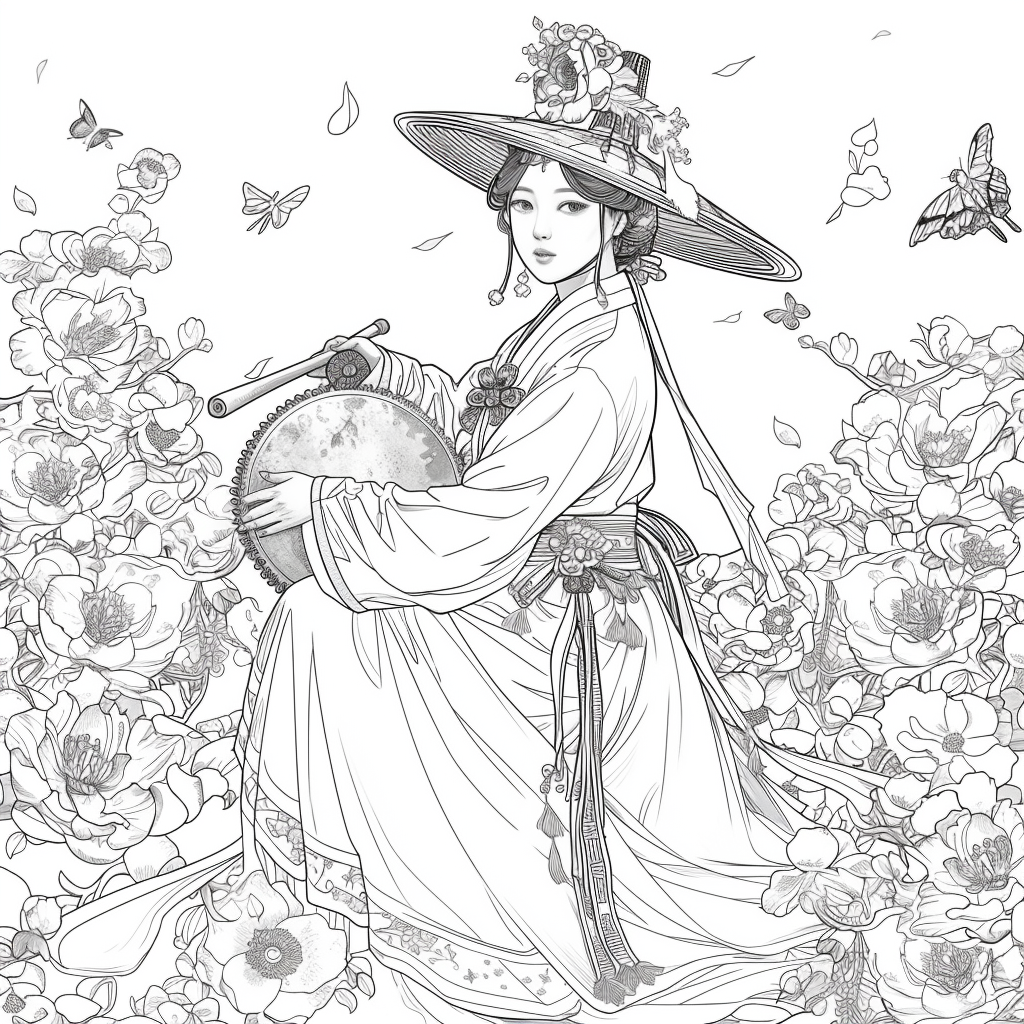 Blossoms of Elegance: Korean Maiden in Bloom