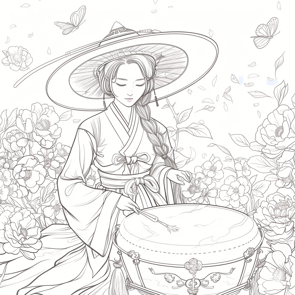 Blossoms of Elegance: Korean Maiden in Bloom