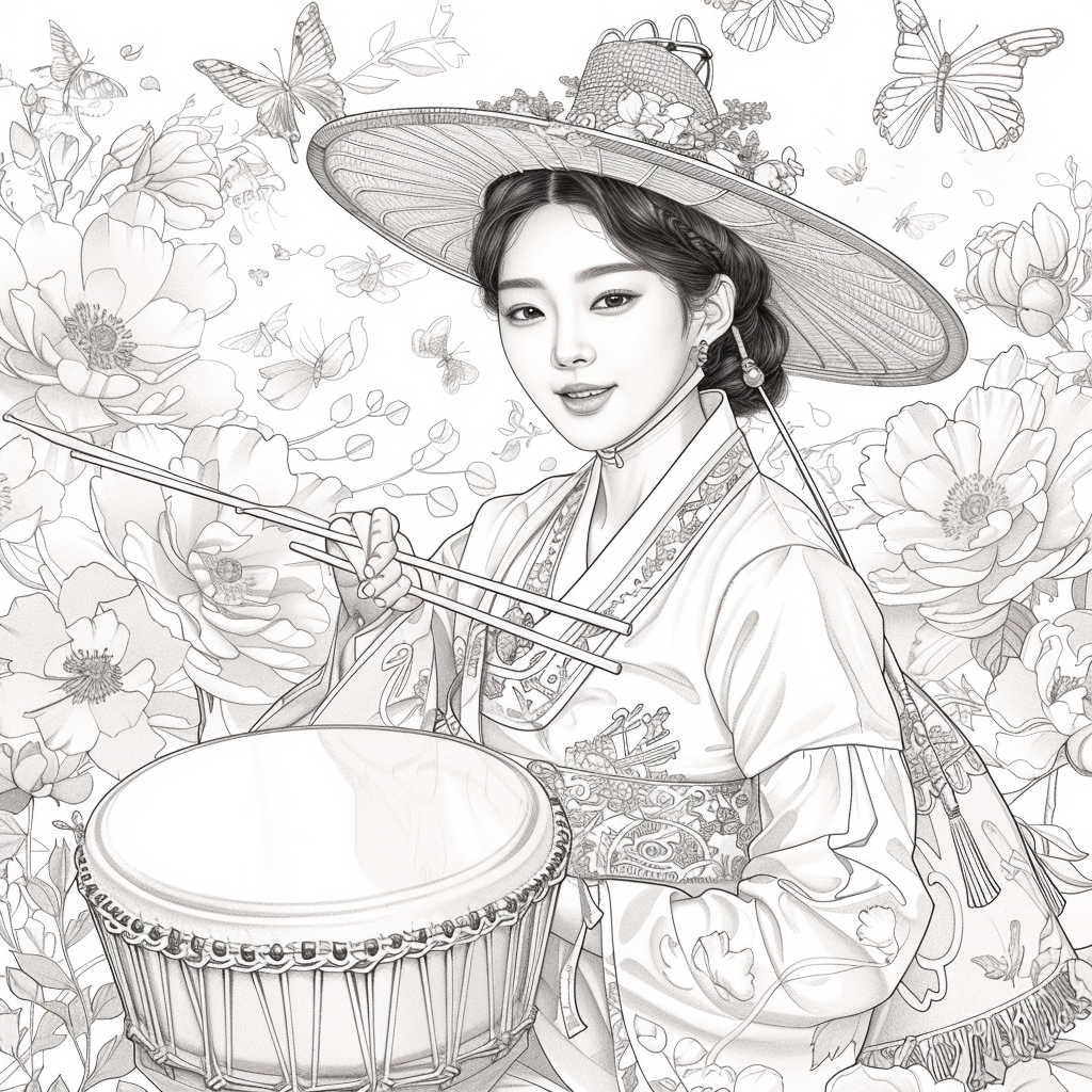 Blossoms of Elegance: Korean Maiden in Bloom