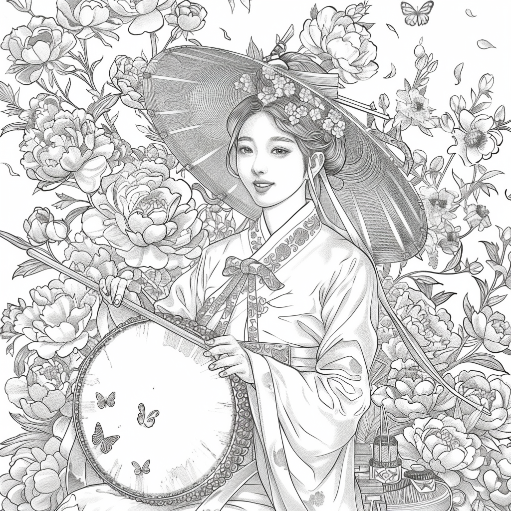 Blossoms of Elegance: Korean Maiden in Bloom