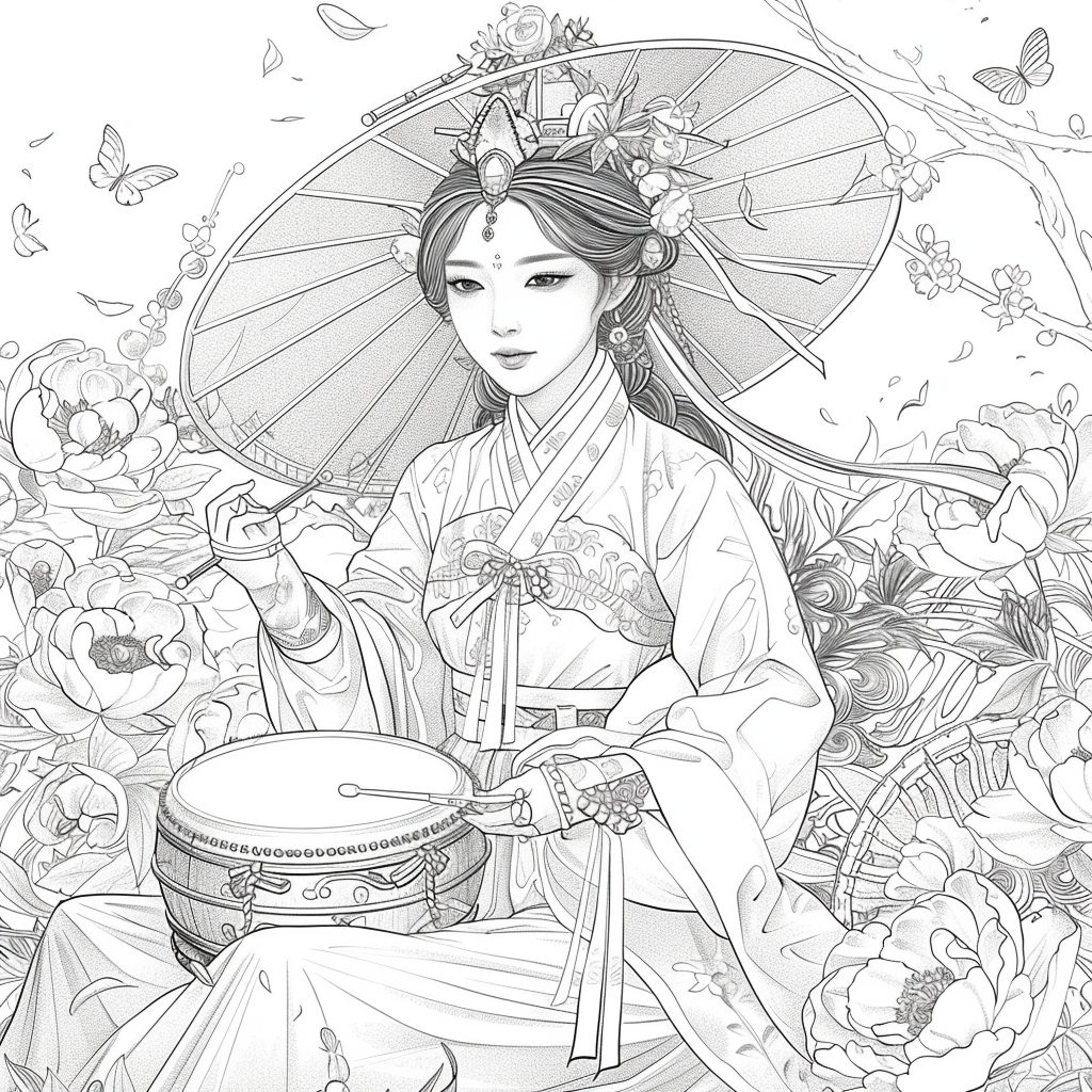 Blossoms of Elegance: Korean Maiden in Bloom