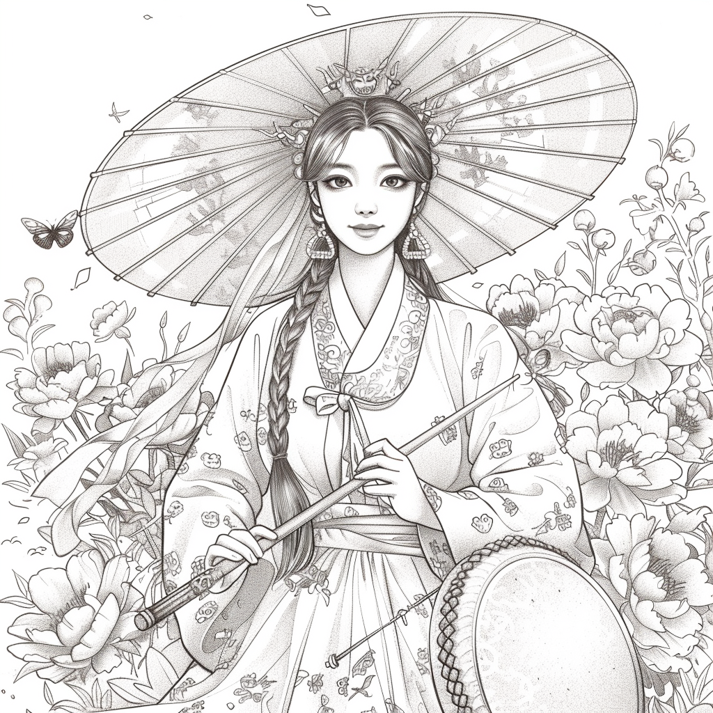 Blossoms of Elegance: Korean Maiden in Bloom