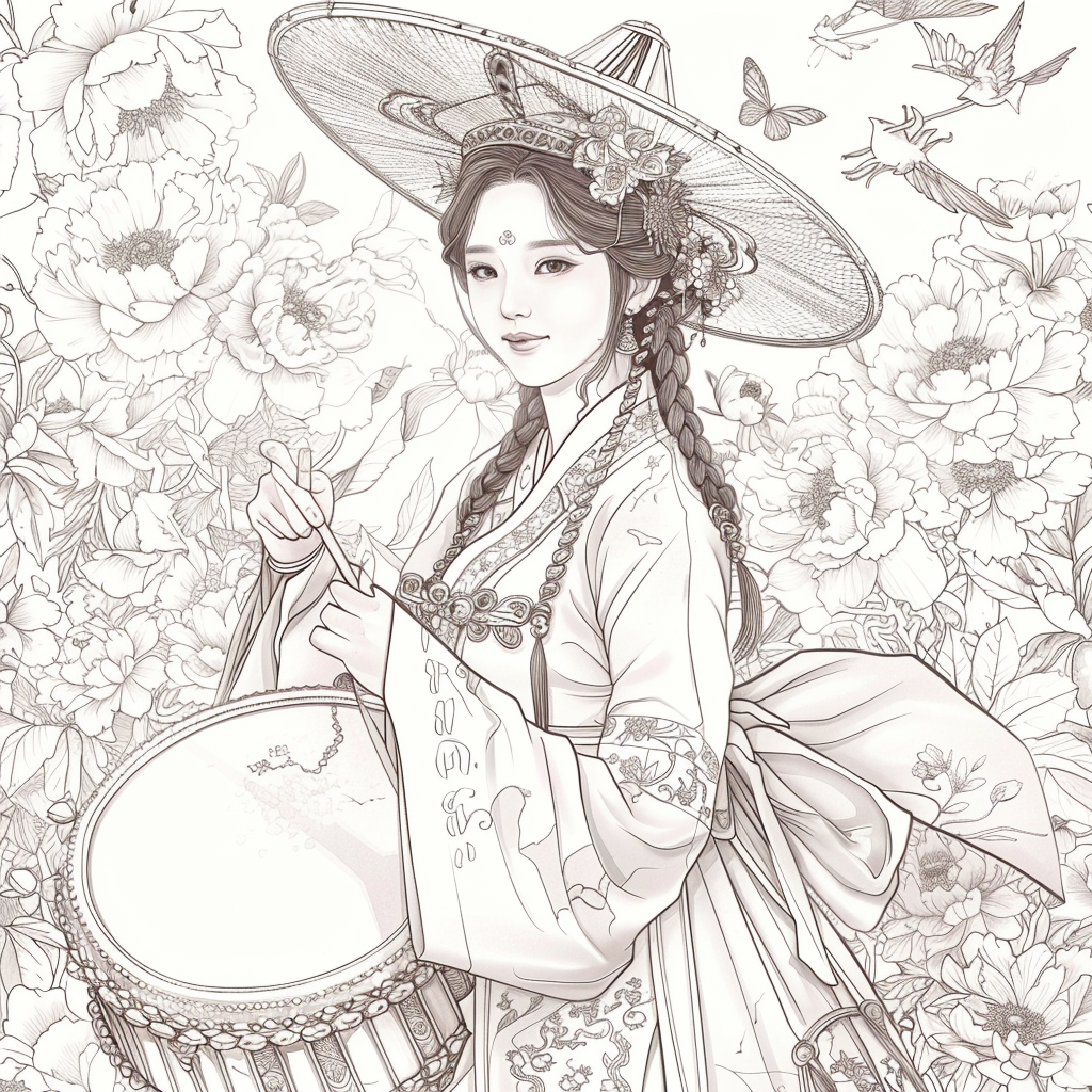 Blossoms of Elegance: Korean Maiden in Bloom