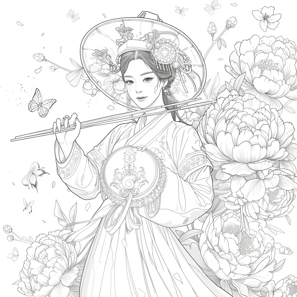 Blossoms of Elegance: Korean Maiden in Bloom