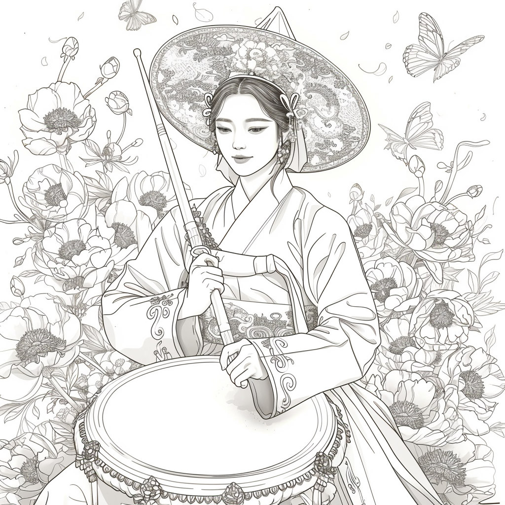 Blossoms of Elegance: Korean Maiden in Bloom