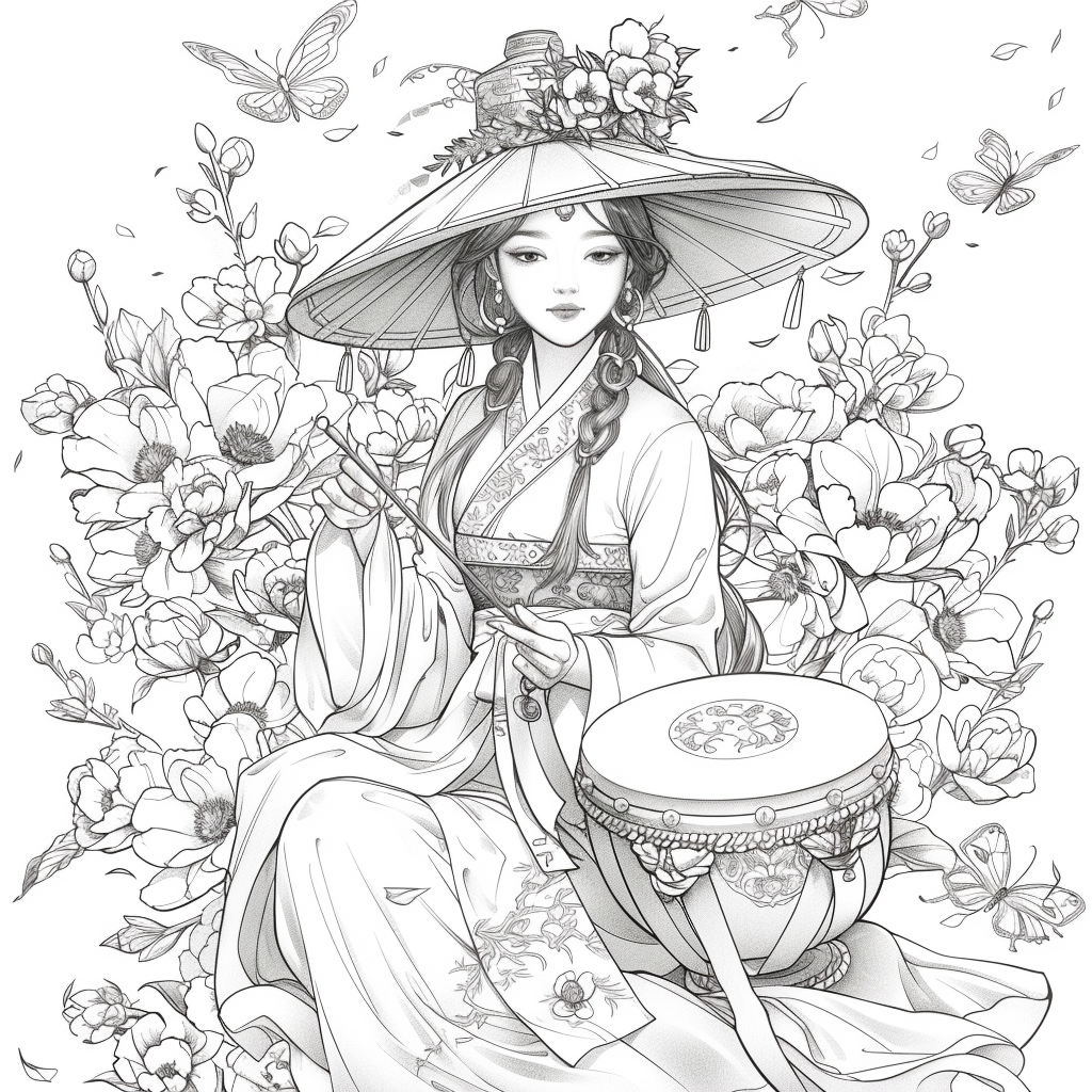 Blossoms of Elegance: Korean Maiden in Bloom
