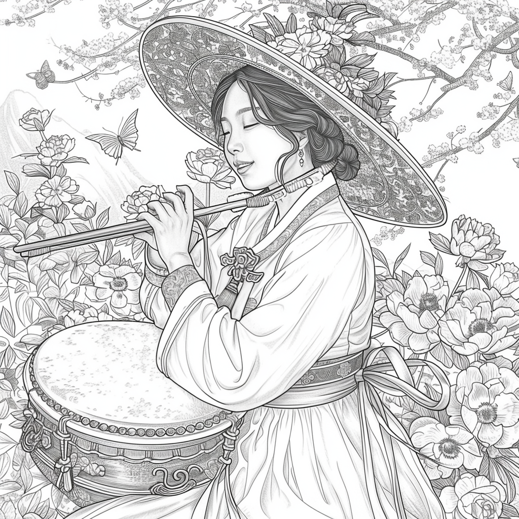 Blossoms of Elegance: Korean Maiden in Bloom