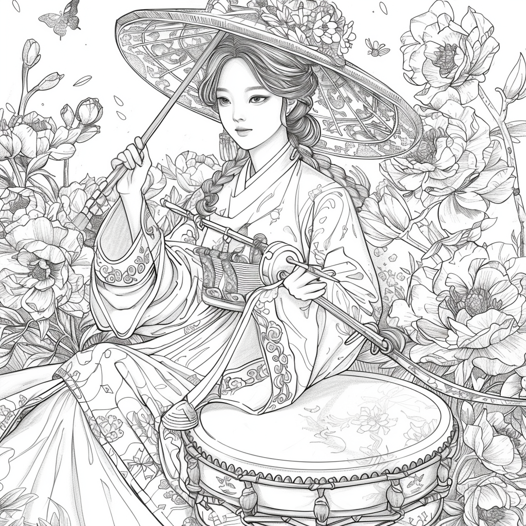 Blossoms of Elegance: Korean Maiden in Bloom