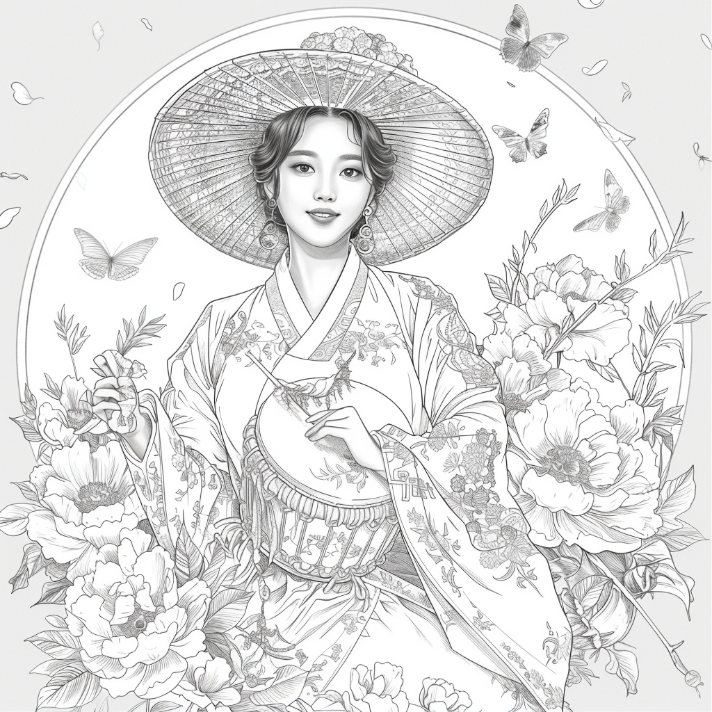 Blossoms of Elegance: Korean Maiden in Bloom