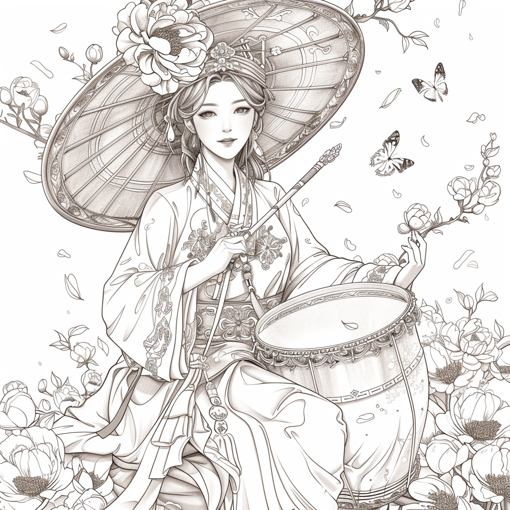 Blossoms of Elegance: Korean Maiden in Bloom