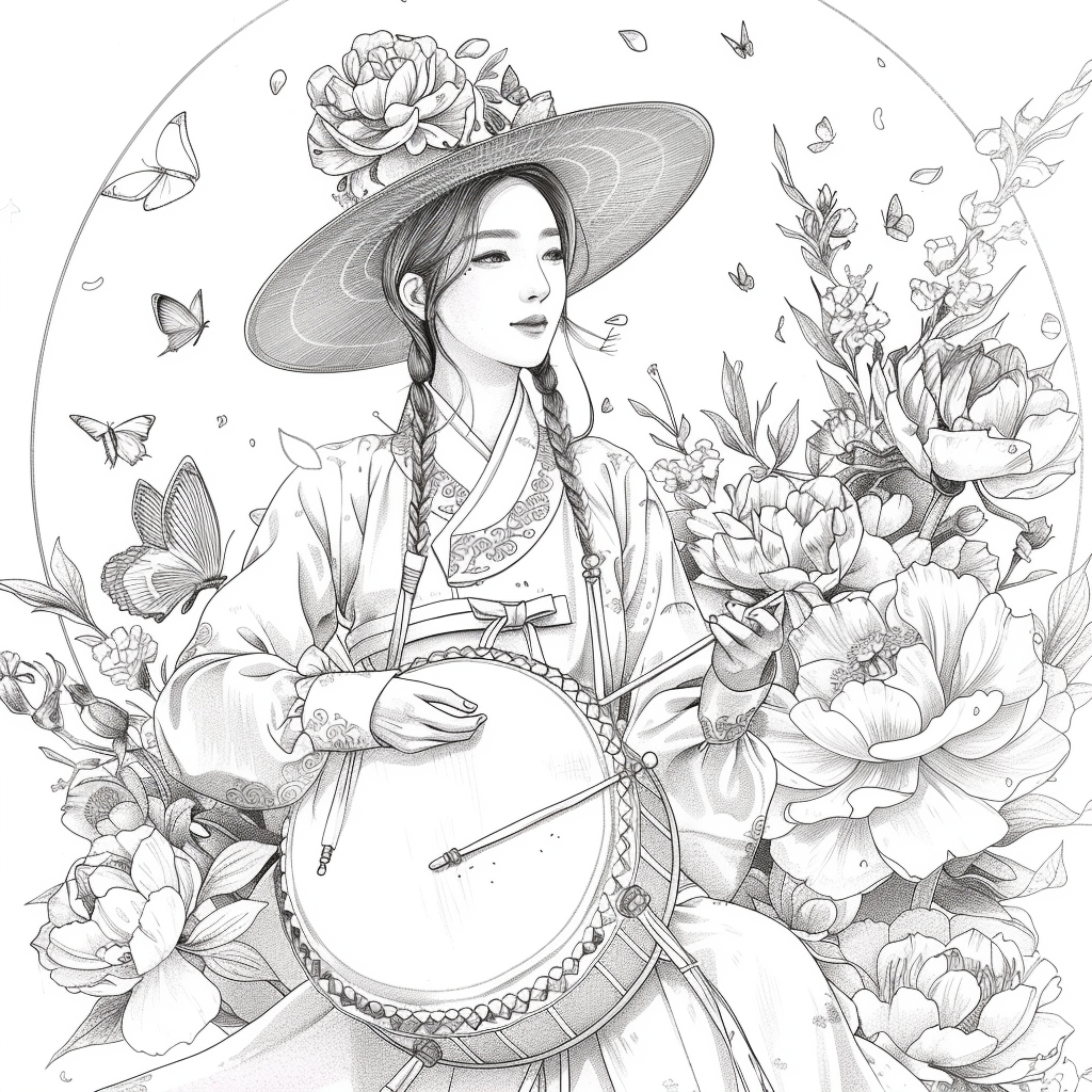 Blossoms of Elegance: Korean Maiden in Bloom