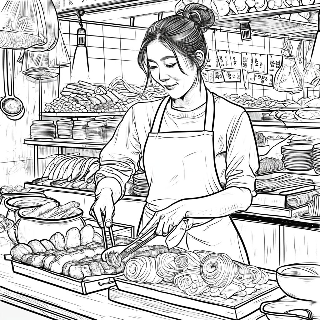 A Day at the Korean Street Market