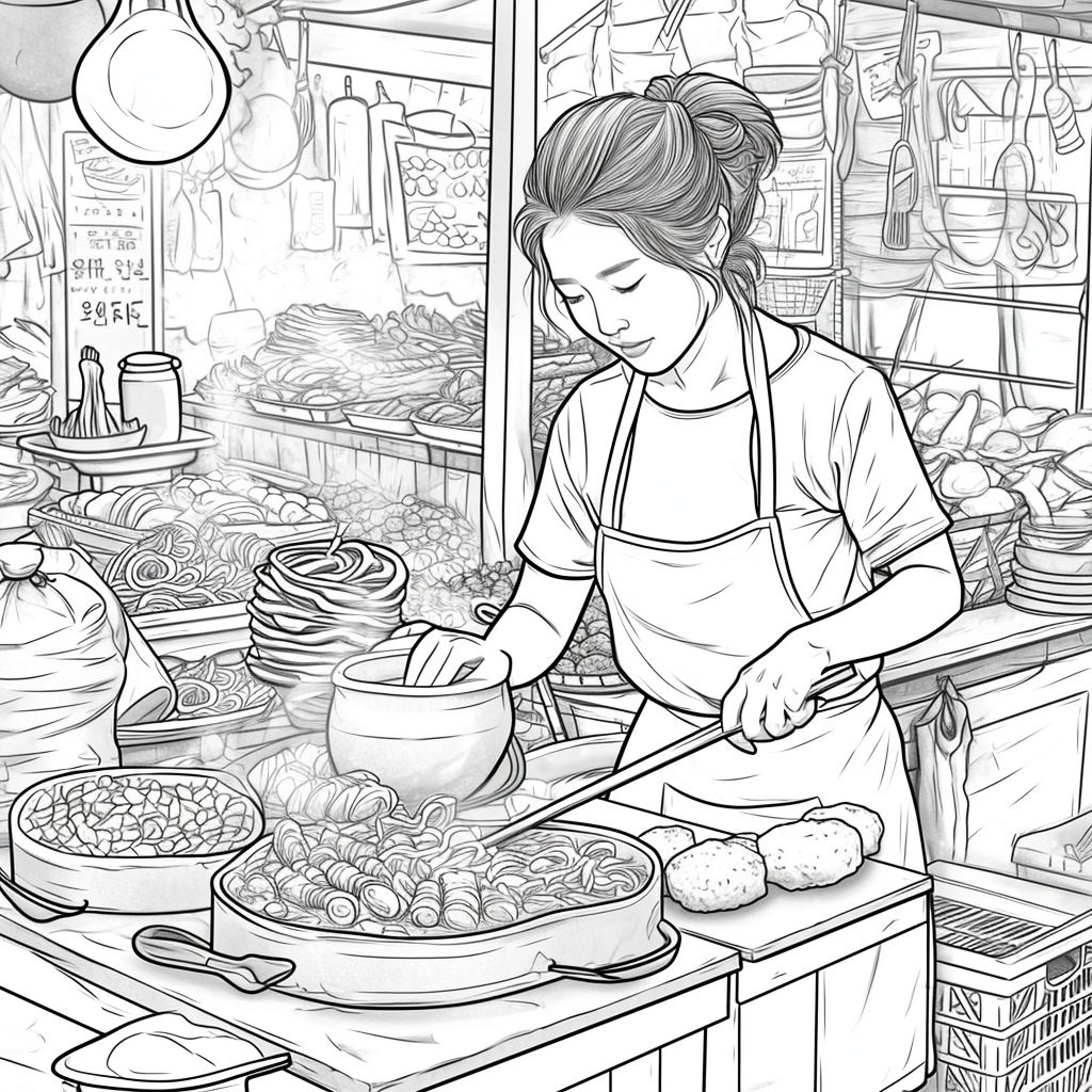 A Day at the Korean Street Market