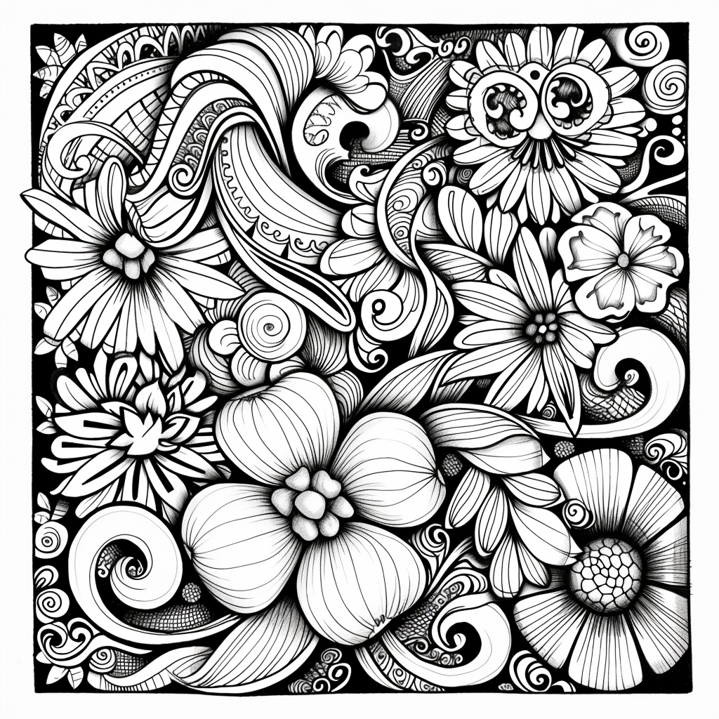 Whispers of Nature: A Zen Doodle Symphony