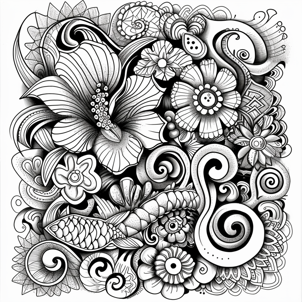 Whispers of Nature: A Zen Doodle Symphony