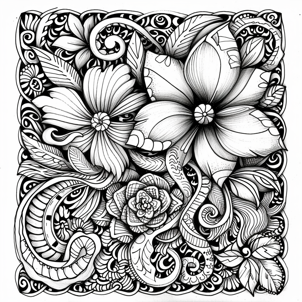 Whispers of Nature: A Zen Doodle Symphony