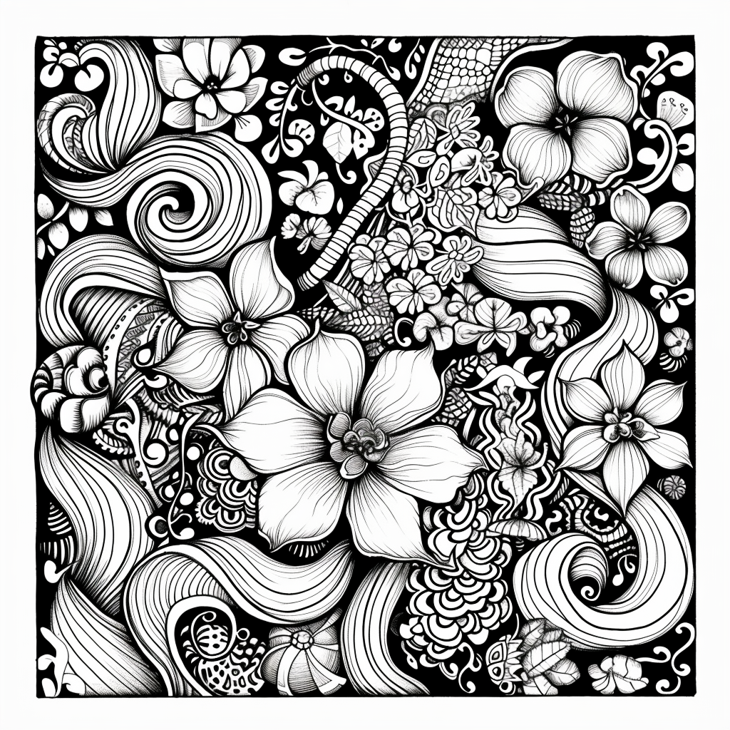 Whispers of Nature: A Zen Doodle Symphony