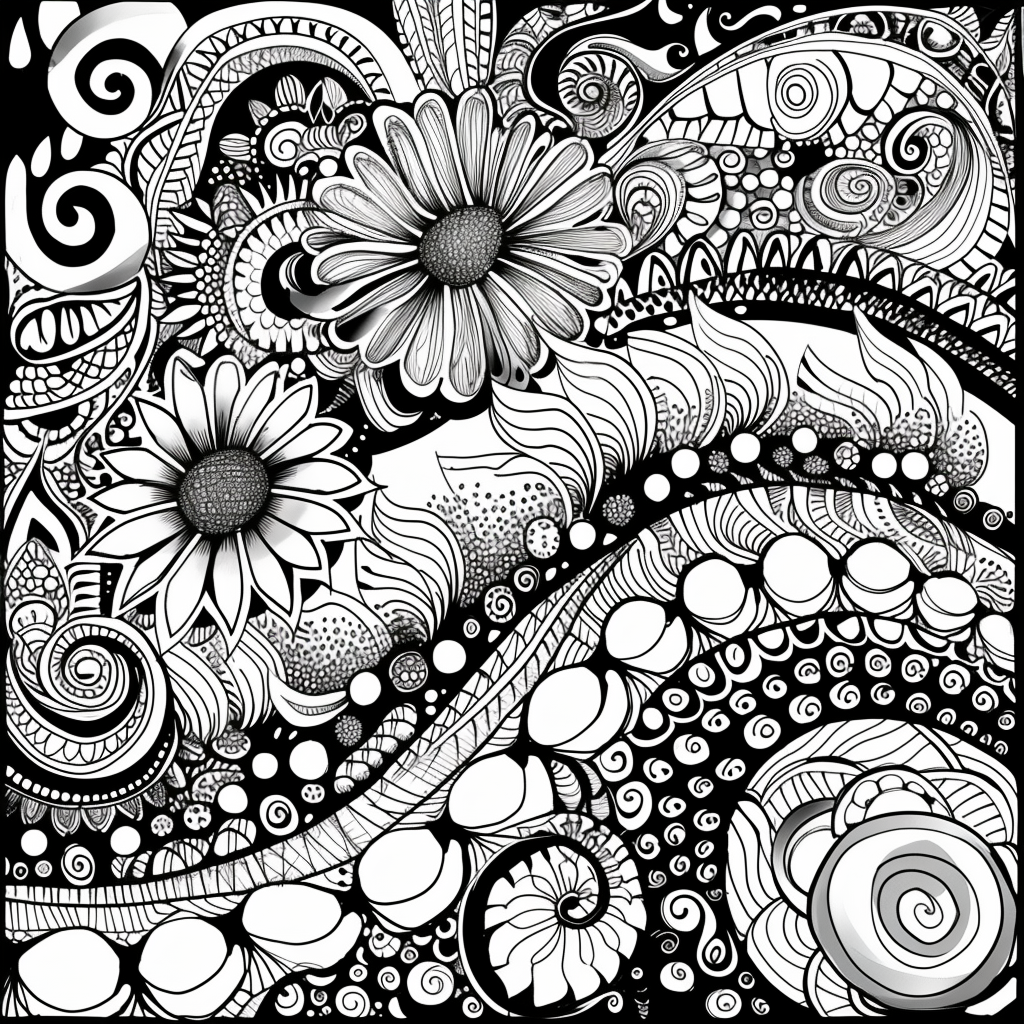 Whispers of Nature: A Zen Doodle Symphony