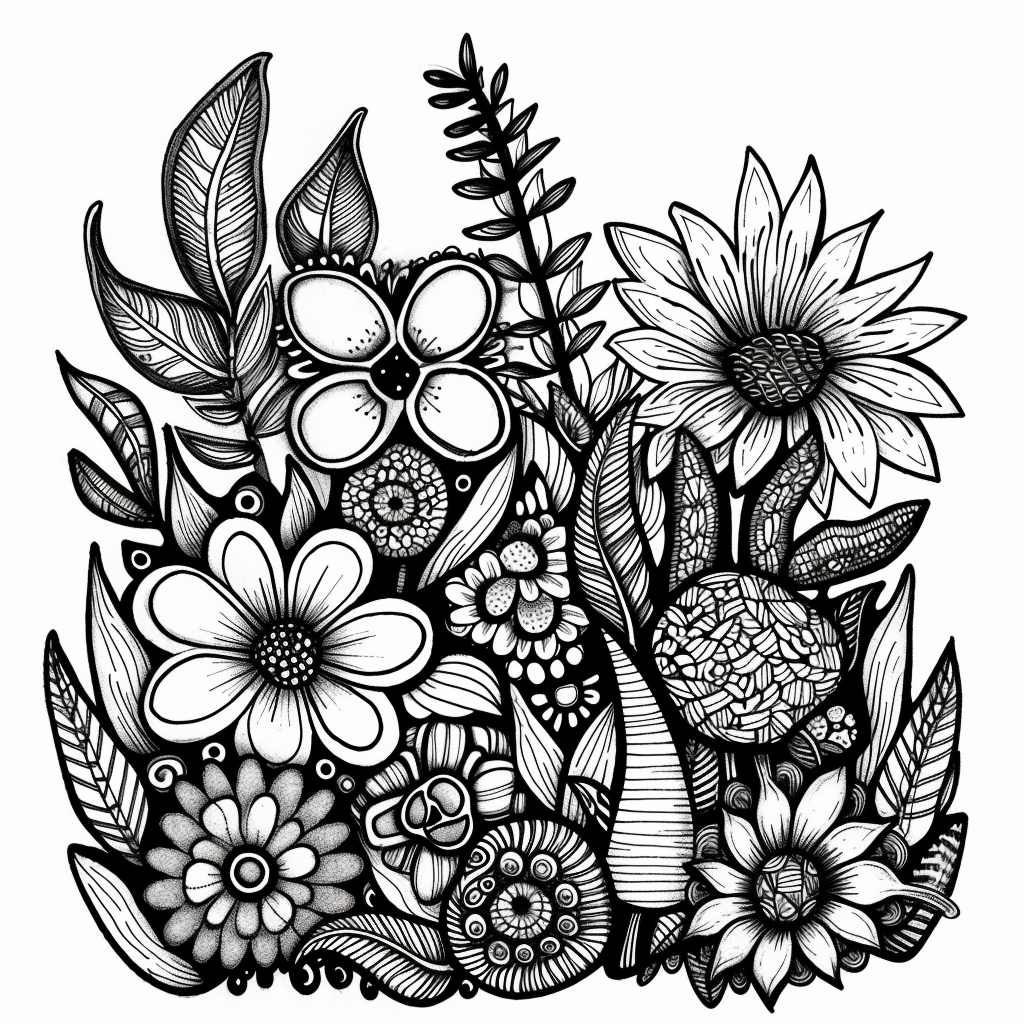 Whispers of Nature: A Zen Doodle Symphony