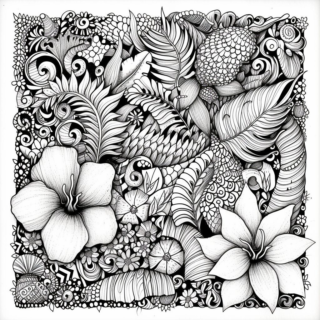 Whispers of Nature: A Zen Doodle Symphony
