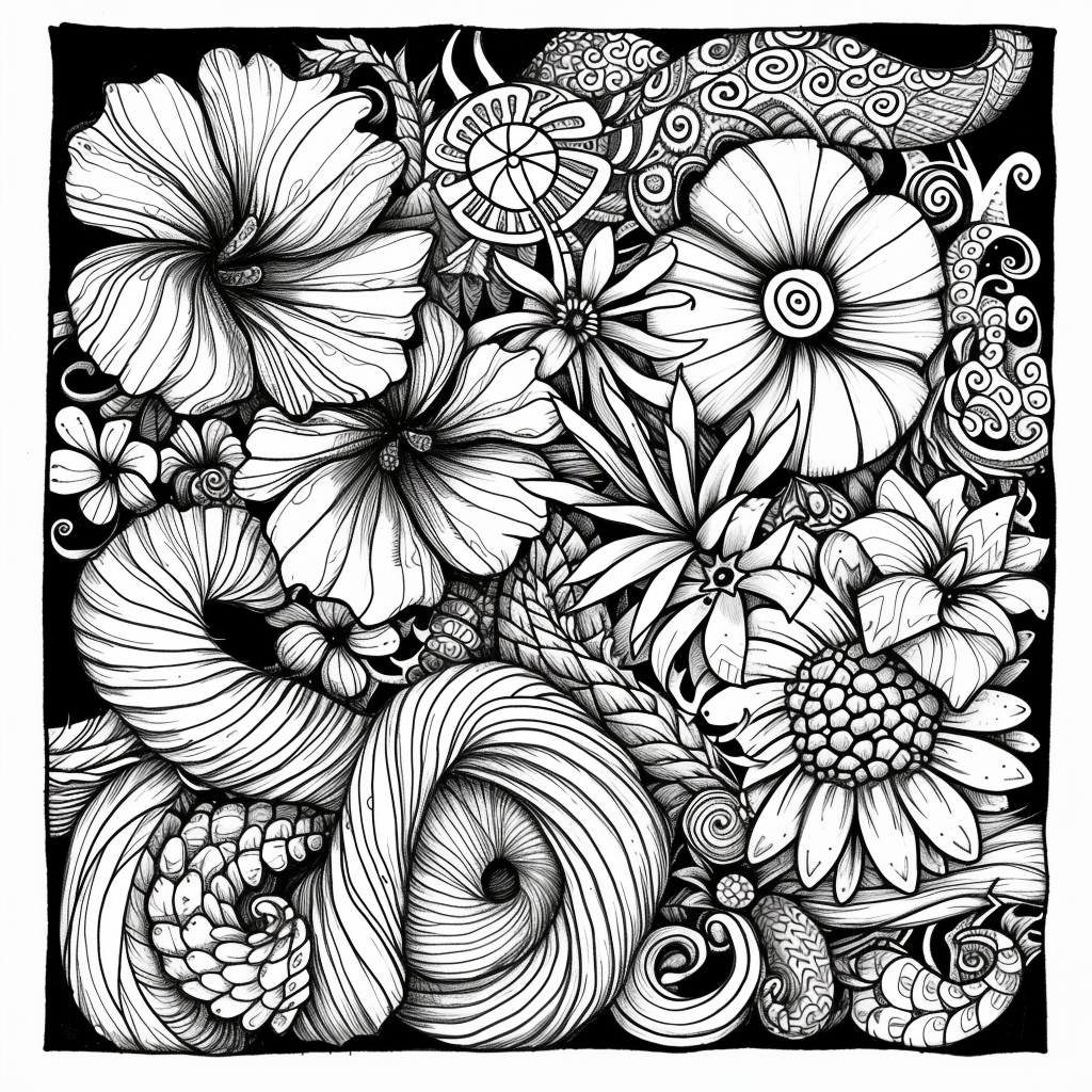 Whispers of Nature: A Zen Doodle Symphony