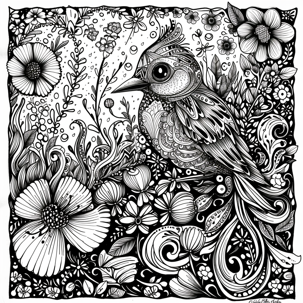 Whispers of Nature: A Zen Doodle Symphony