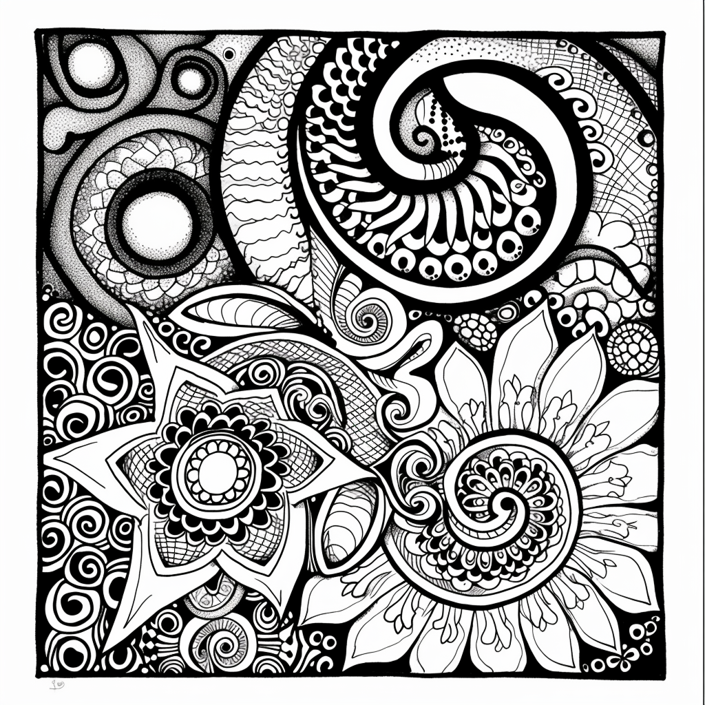 Whispers of Nature: A Zen Doodle Symphony