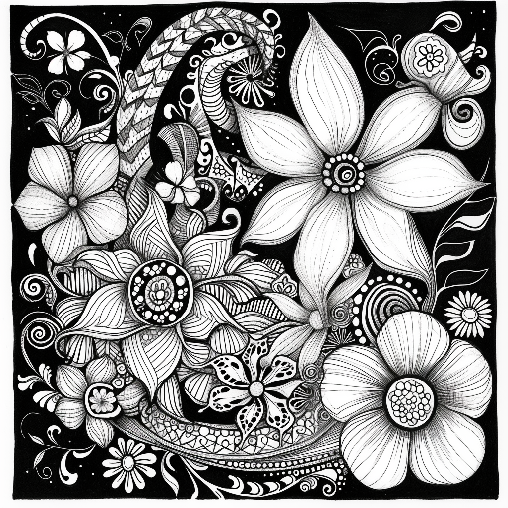 Whispers of Nature: A Zen Doodle Symphony