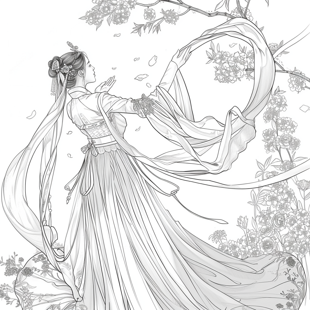 The Dance of Blossoms and Silk